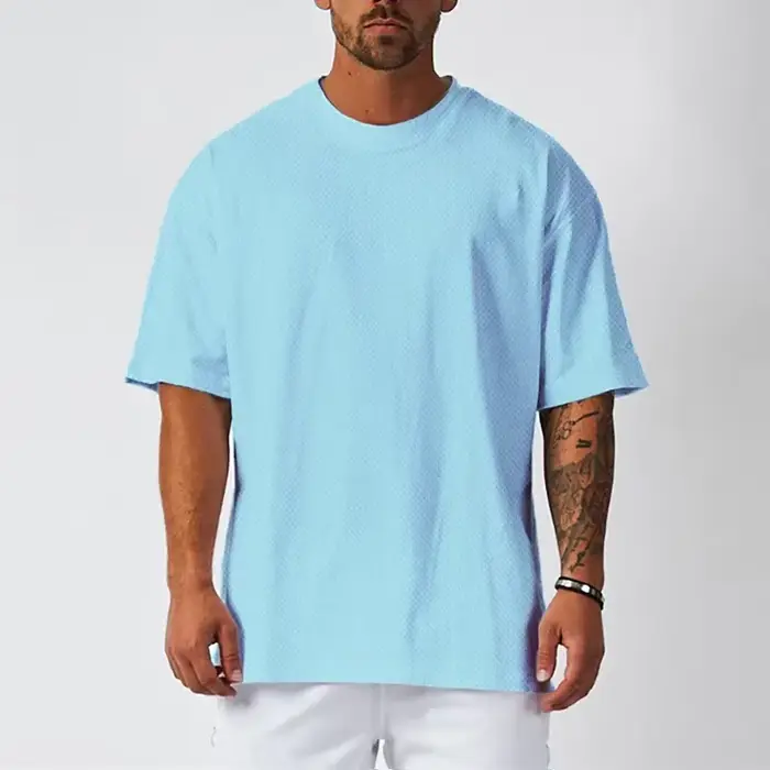 T-Shirt de Sport de course pour hommes, ample, surdimensionné, vêtements d'entraînement, de musculat