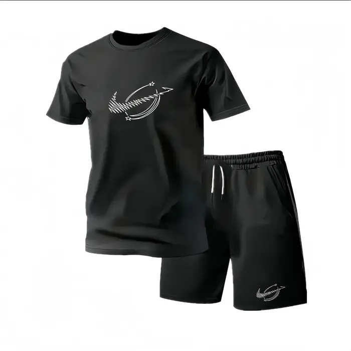 Nouvel ensemble de vêtements de sport d'été pour hommes, t-shirt à manches courtes et short, deux pi