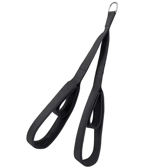 Sangle antidérapante longue pour triceps, attache de câble, corde d'exercice, corde de renforcement 