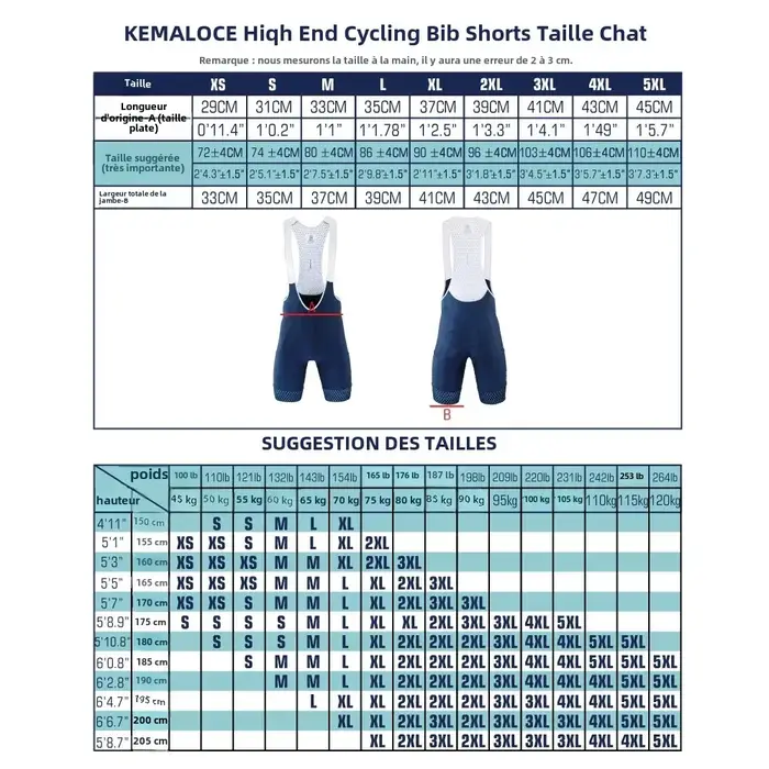 KEMALOCE hommes cyclisme cuissard solide bleu et noir 5D Gel Pad VTT Shorts haut de gamme en plein air respirant vélo