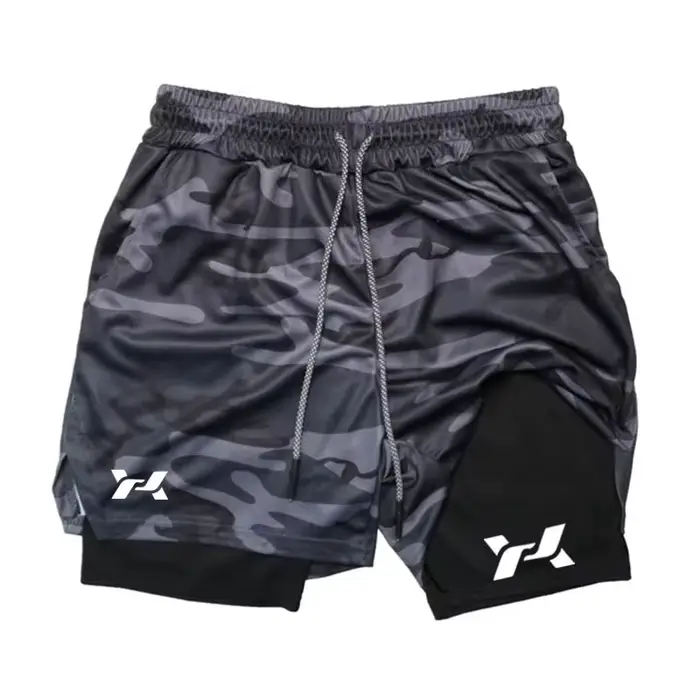 Shorts de course pour hommes 2 en 1
