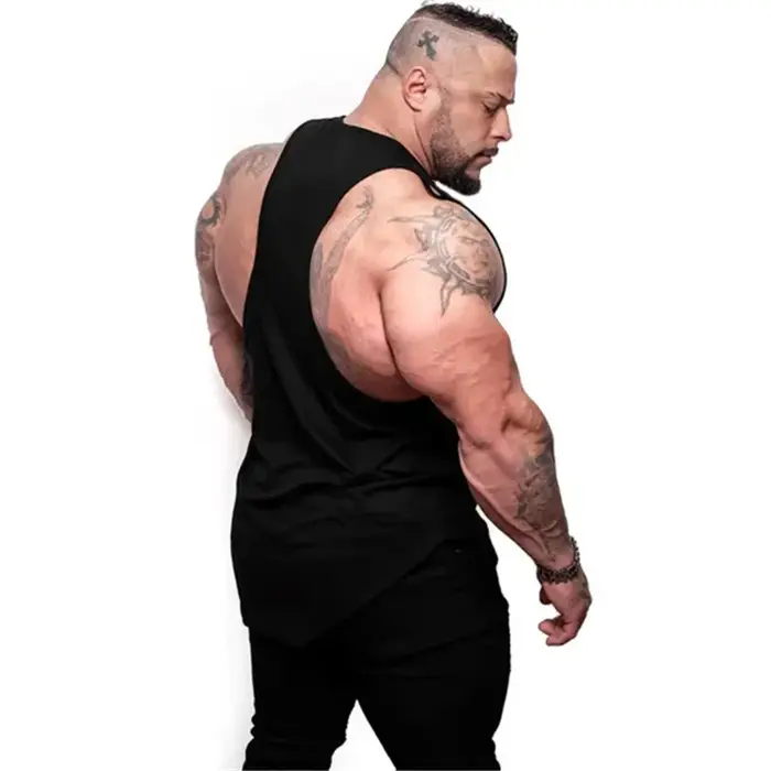 T-Shirt sans manches respirant en coton de couleur unie pour hommes, débardeur de Sport décontracté,