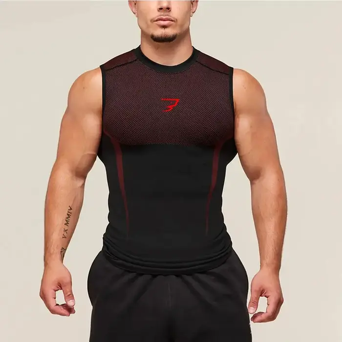 Débardeur Homme Fitness Léger Élastique Sans Manches Séchage Rapide Respirant pour Entraînement Extérieur Course Exercice