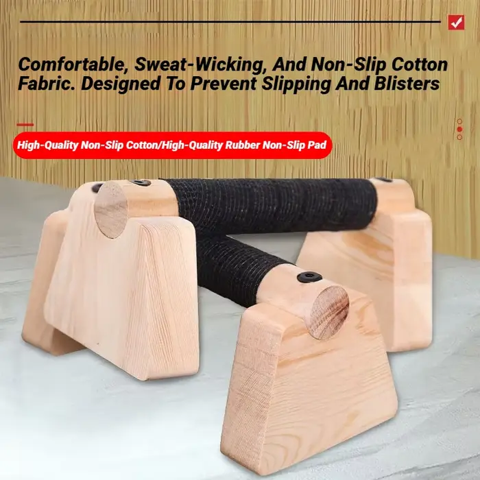 1 Paire de Barres de pompes en bois pour exercices de fitness