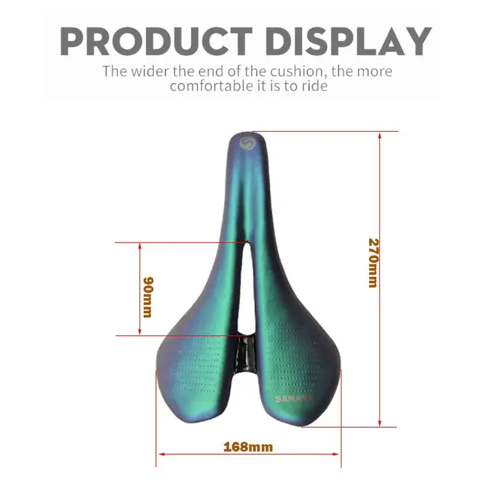 SAMANA-Selle de vélo de route et VTT en cuir super léger, coussins en carbone, siège de vélo, 270x16