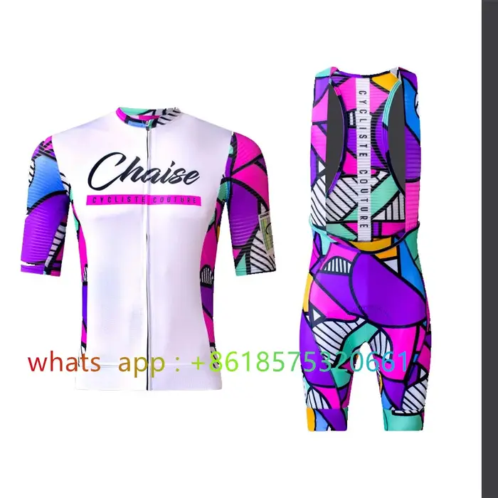 Chaise Cycliste Maillot de cyclisme ensemble vêtements hommes vtt vélo à manches courtes chemise route cuissard Kit