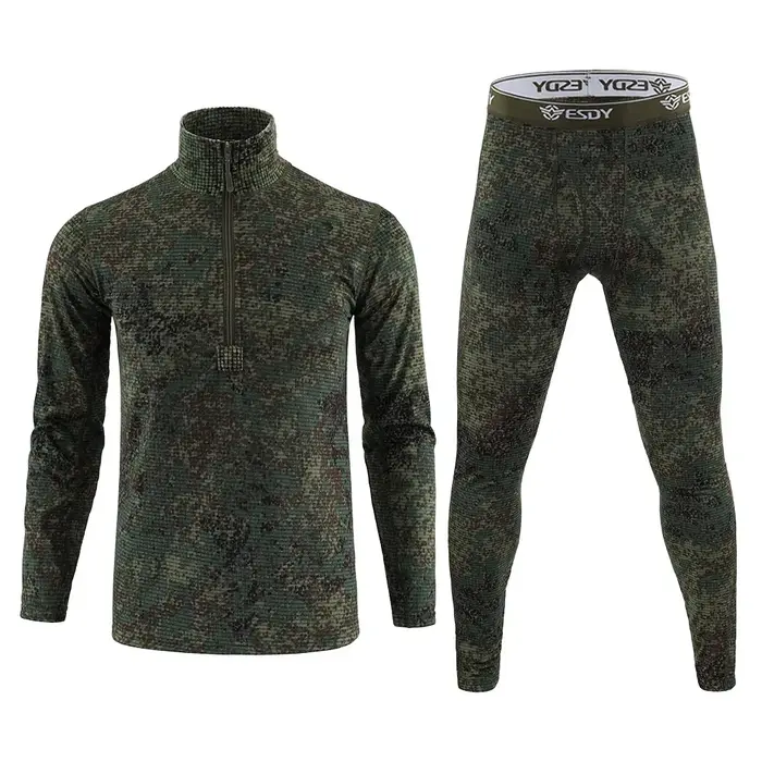 Hiver épais chaud sous-vêtement thermique ensembles hommes Compression polaire sueur séchage rapide Thermo longs Johns militaire armée vêtements