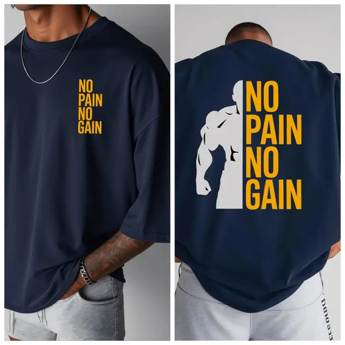 T-shirt de sport NO PAIN NO GAIN pour hommes et femmes