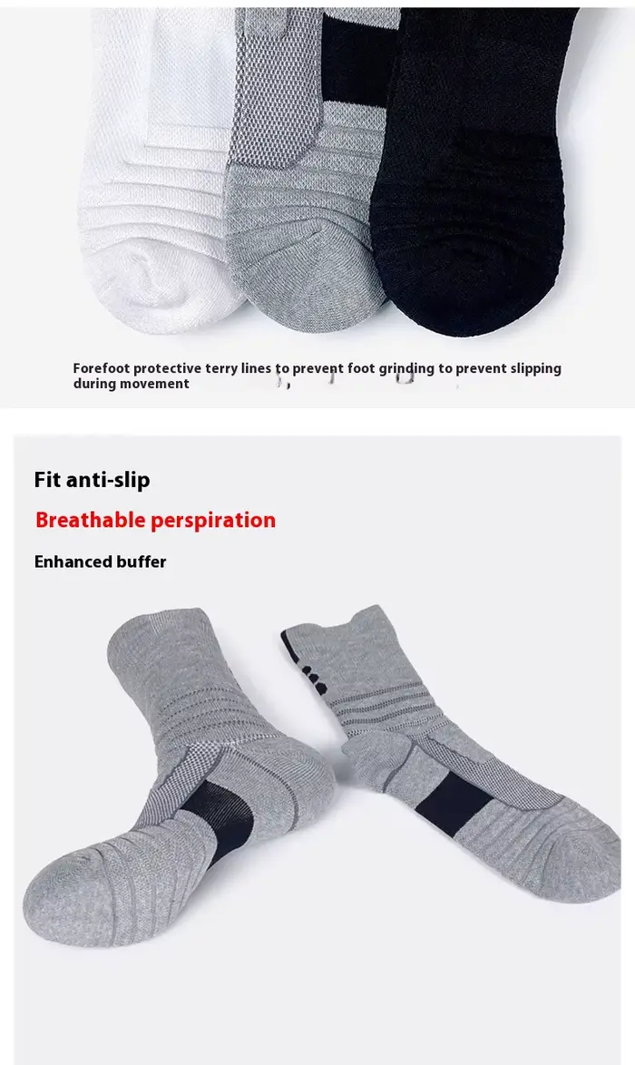 Chaussettes de sport à tube moyen pour hommes