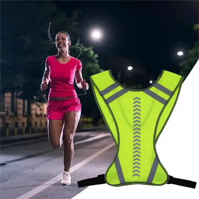 Gilet de sécurité réfléchissant réglable haute visibilité pour Sports de plein air cyclisme course randonnée