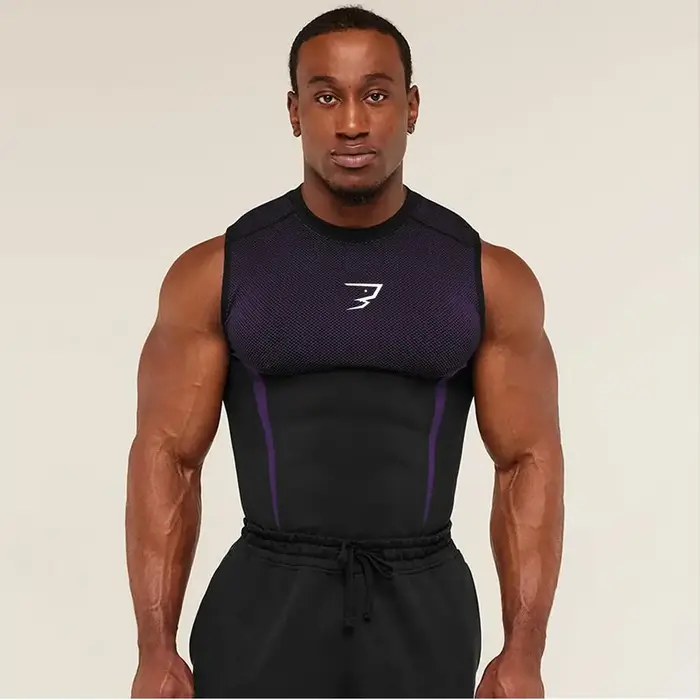 Débardeur Homme Fitness Léger Élastique Sans Manches Séchage Rapide Respirant pour Entraînement Extérieur Course Exercice