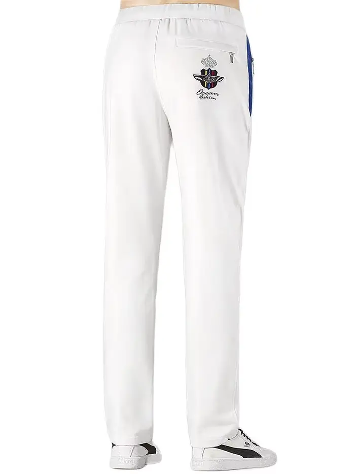 Pantalon de sport en coton à taille élastique pour hommes, vêtements d'entraînement décontractés, vêtements de course, blanc, mode toutes saisons, fjdehors, taille M à 3XL