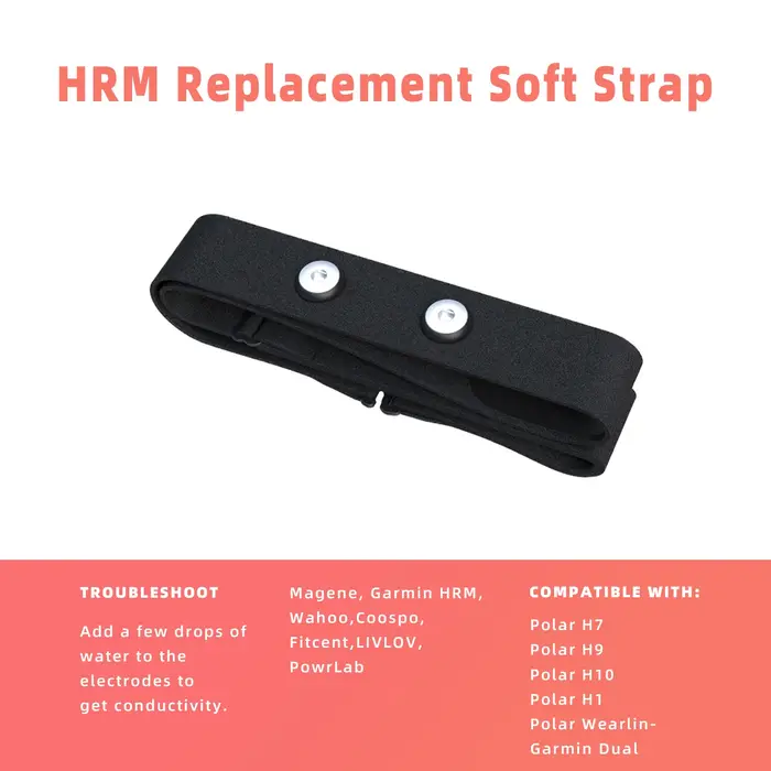 Ceinture de remplacement pour moniteur de fréquence cardiaque, sangle pectorale, Compatible avec les