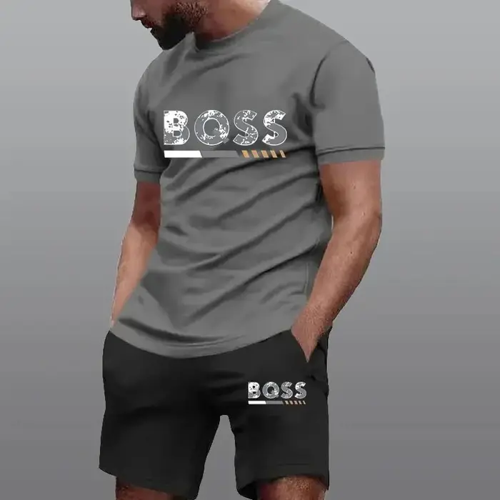 Vêtements de sport d'été pour hommes, ensemble deux pièces, mode, fitness, course à pied, décontract