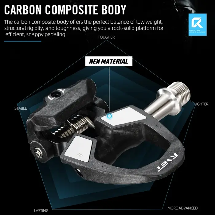 Pédales à clipser pour vélo de route en carbone RYET 178g
