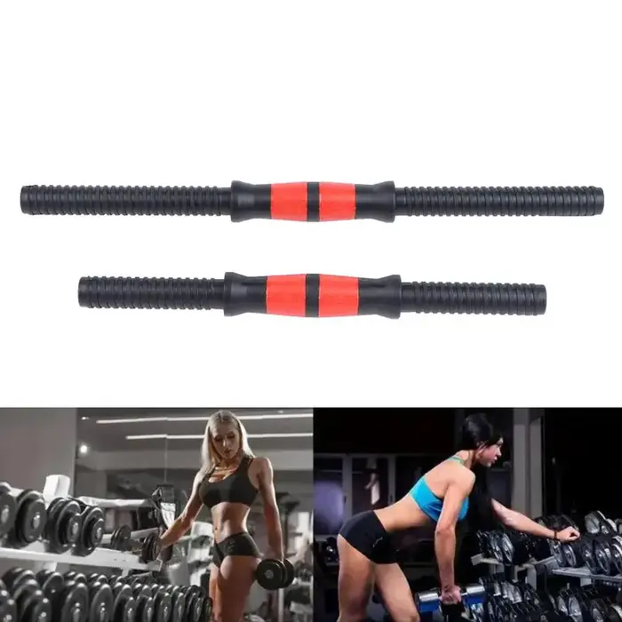 Lot de 2 barres d'haltères de gym, pièces de musculation, accessoires d'entraînement de force, poignées de barre de 35 cm et 47 cm pour haltérophilie