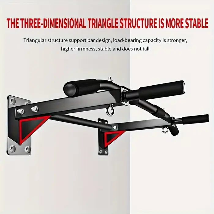 Barre de traction murale pour salle de sport à domicile avec structure triangulaire stable