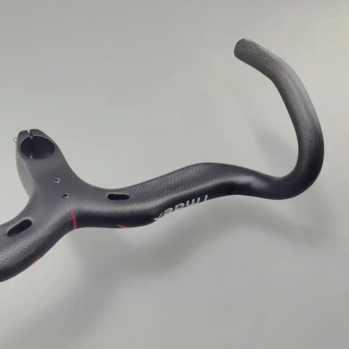 Guidon de vélo en carbone guidon intégré barres de poignée de vélo de route 3k mat ultraléger en Fib