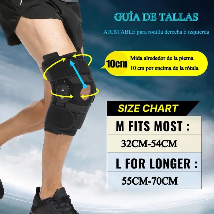 Genouillère articulée avec stabilisateurs latéraux et coussinets de Gel rotulien, douleur au genou pour hommes et femmes, déchirure du ménisque, récupération des blessures Acl Mcl