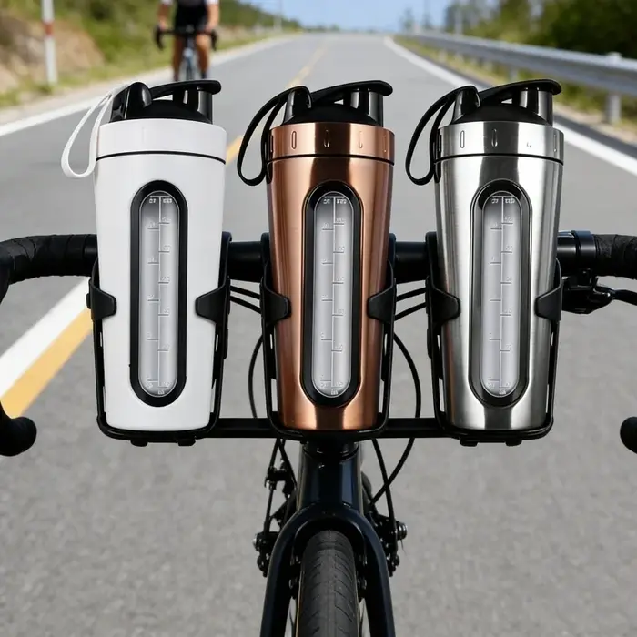 Bouteille shaker sport 700 ml en acier inoxydable