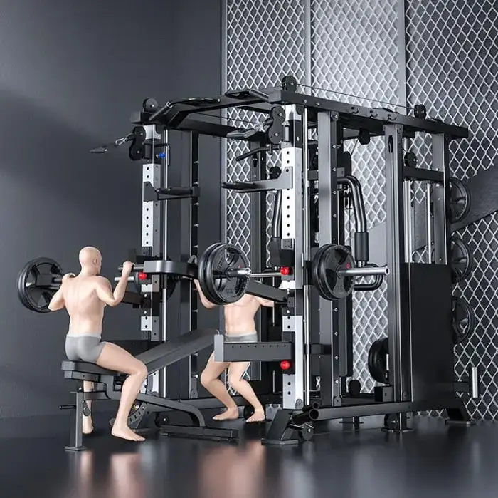 Station d'entraînement multifonctionnelle Smith Machine professionnelle, équipement de fitness combiné pour squats et exercices de type 'Small Bird Gantry'