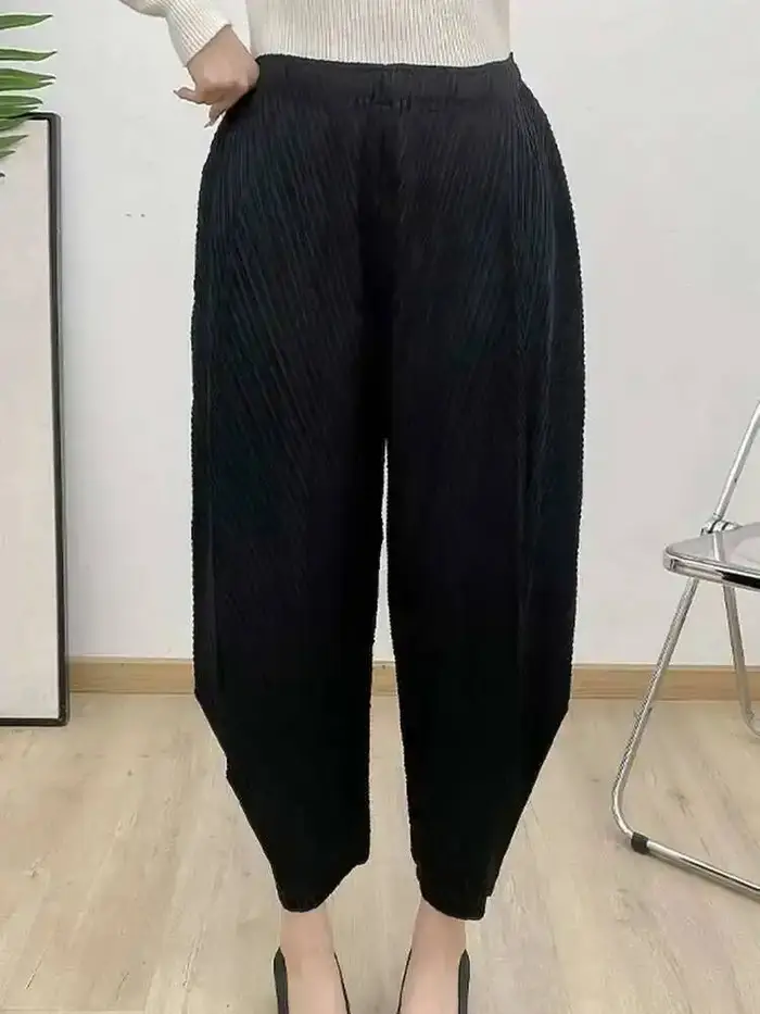 Pantalon sarouel plissé pour femme
