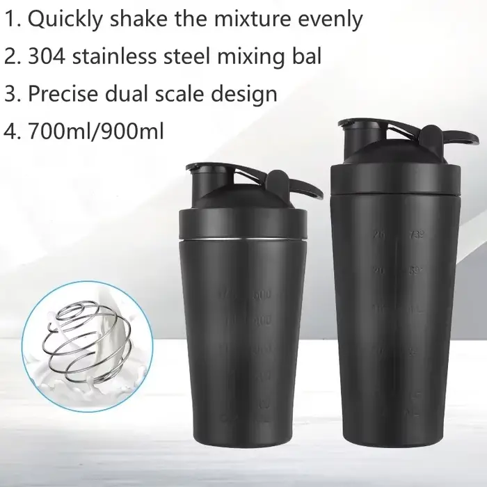 Bouteille Shaker de poudre de protéines en acier inoxydable de 500/750ml