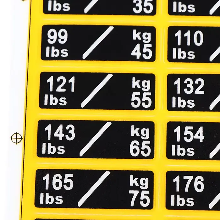 [GYM] 1 feuille d'étiquettes autocollantes de poids pour accessoires d'équipement de gymnastique éti