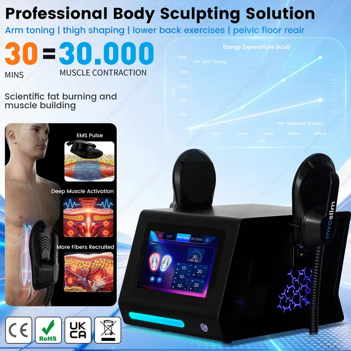 Stimulateur musculaire EMS, appareil de tonification musculaire MYOslim, sculpteur corporel, réducteur de cellulite, rehausseur de fesses pour entraînement à domicile
