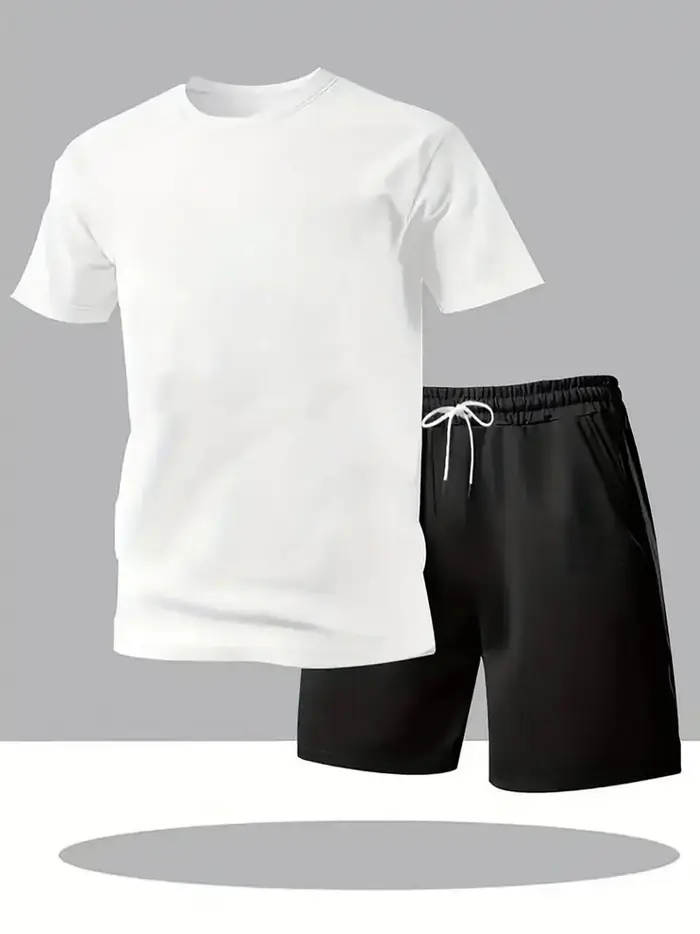 Nouvel ensemble de sport d'été pour homme : survêtement deux pièces tendance, idéal pour le fitness, la course et les loisirs, séchage rapide, manches courtes et short