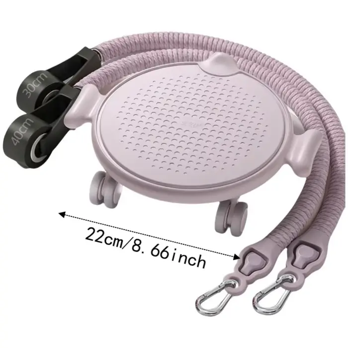 Plateau de glisse Pilates à conception silencieuse avec bande de résistance, grande capacité de charge, pour entraînement du tronc, antidérapant, avec roue universelle
