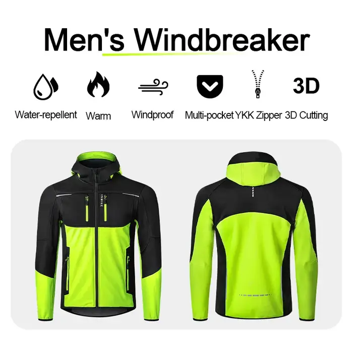 INBIKE hiver hommes coupe-vent veste chaud polaire cyclisme vestes avec poches imperméable vélo
