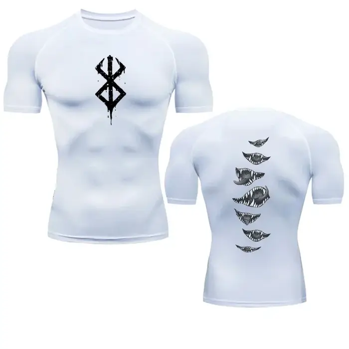 T-shirt de musculation à manches courtes pour hommes, Rashgard Y-Clothing, Second Skin, Anime Berser