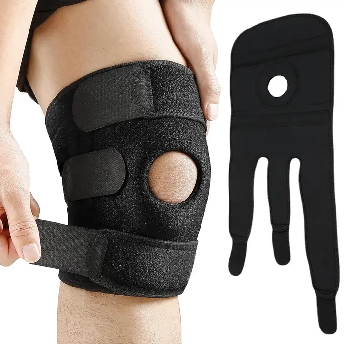 Genouillère avec stabilisateurs latéraux et coussinets de Gel rotulien pour un soutien maximal de la douleur au genou et une récupération rapide pour hommes et femmes, 1 pièce