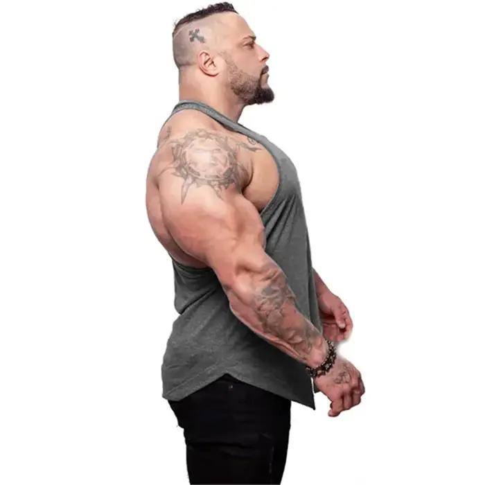 T-Shirt sans manches respirant en coton de couleur unie pour hommes, débardeur de Sport décontracté,