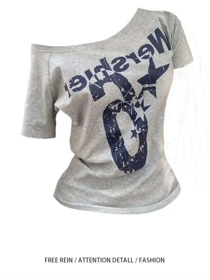 Haut court Y2K sportif d'été pour femme, sexy, vintage années 2000, à manches courtes, t-shirt basiq