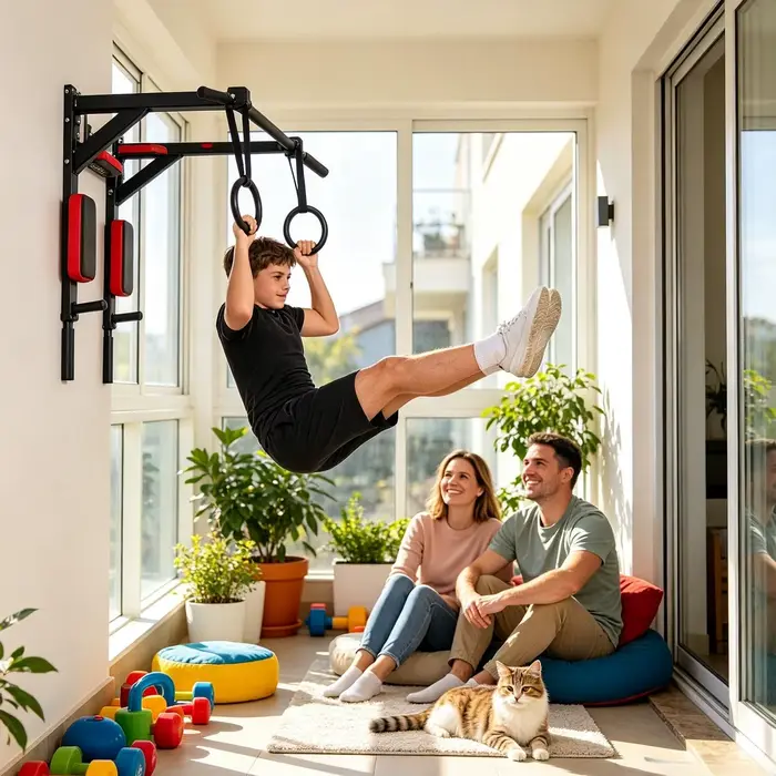 Barre de traction murale pour entraînement du haut du corps, capacité 200 kg, équipement de musculation multifonctionnel pour fitness intérieur et salle de sport à domicile