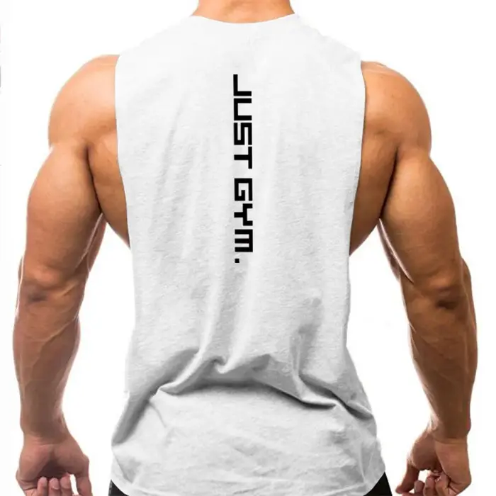 T-shirt sans manches pour homme, vêtement de marque Just Gym, Fitness, coupe sur les côtés, emmanchures tombantes, hauts de musculation et d'entraînement