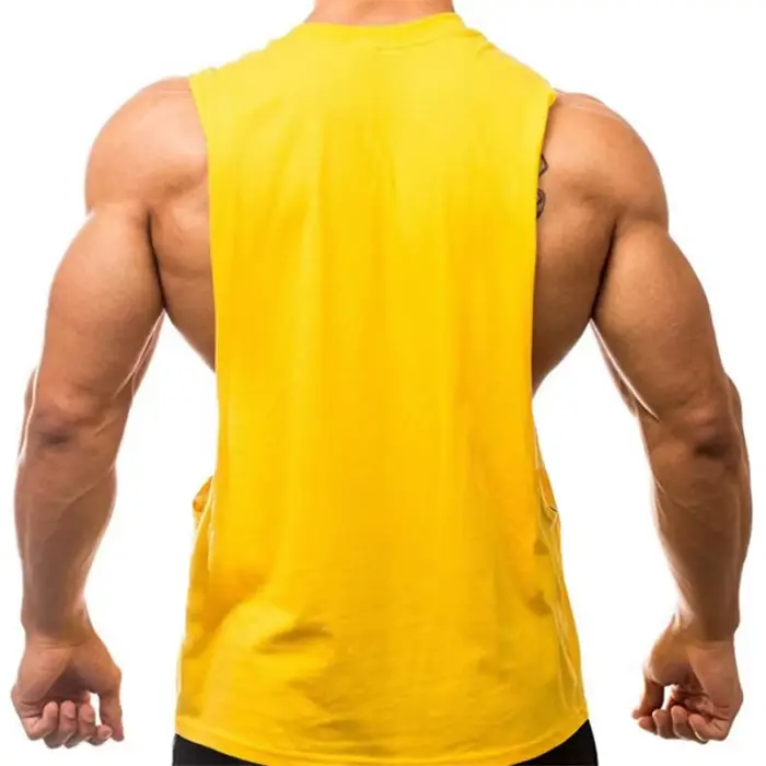 Gym musculation vêtements de course été coton respirant Singlets hommes formation sans manches débardeurs grandes fentes latérales chemises