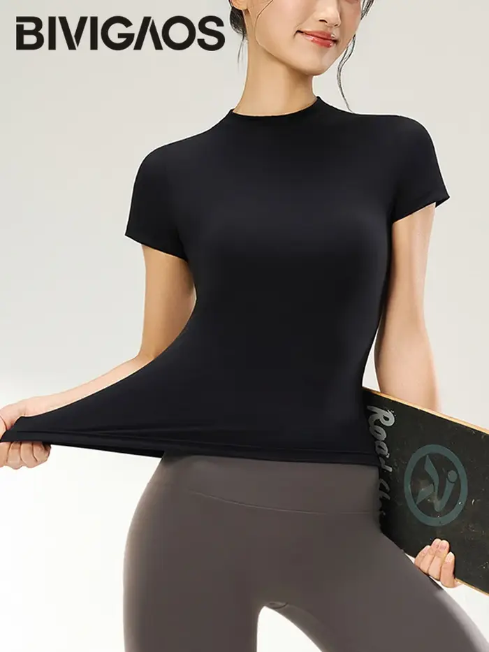 BIVIGAOS T-shirt de sport d'été pour femme