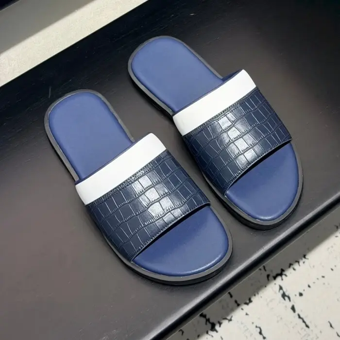 Sandales en cuir de vachette faites à la main, chaussures de luxe pour hommes, tongs de plage tendan