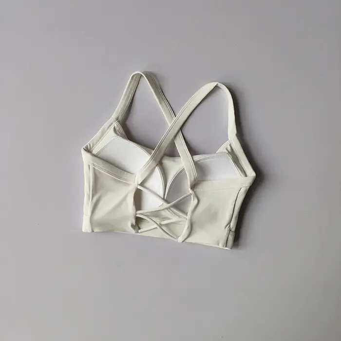 Soutien-gorge de sport pour femme à fines bretelles, dos élégant, antichoc, pour la course, le yoga, le Pilates et l'entraînement