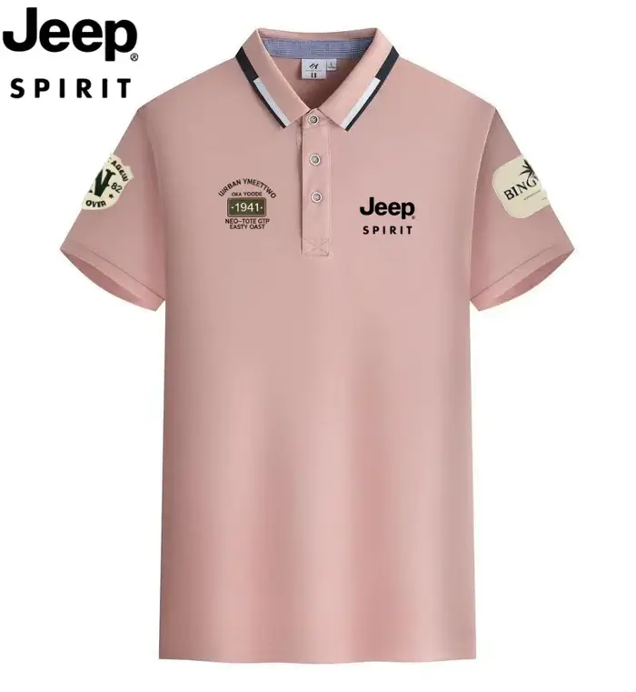 Polo décontracté d'été pour homme Jeep Spirit - T-shirt d'affaires à manches courtes et col revers pour l'été - Grande