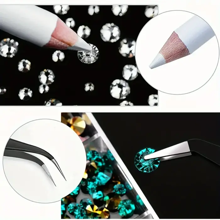Strass en MSI de résine pour l'artisanat, gemmes à dos plat non correctif, stylo à choisir, pince à 