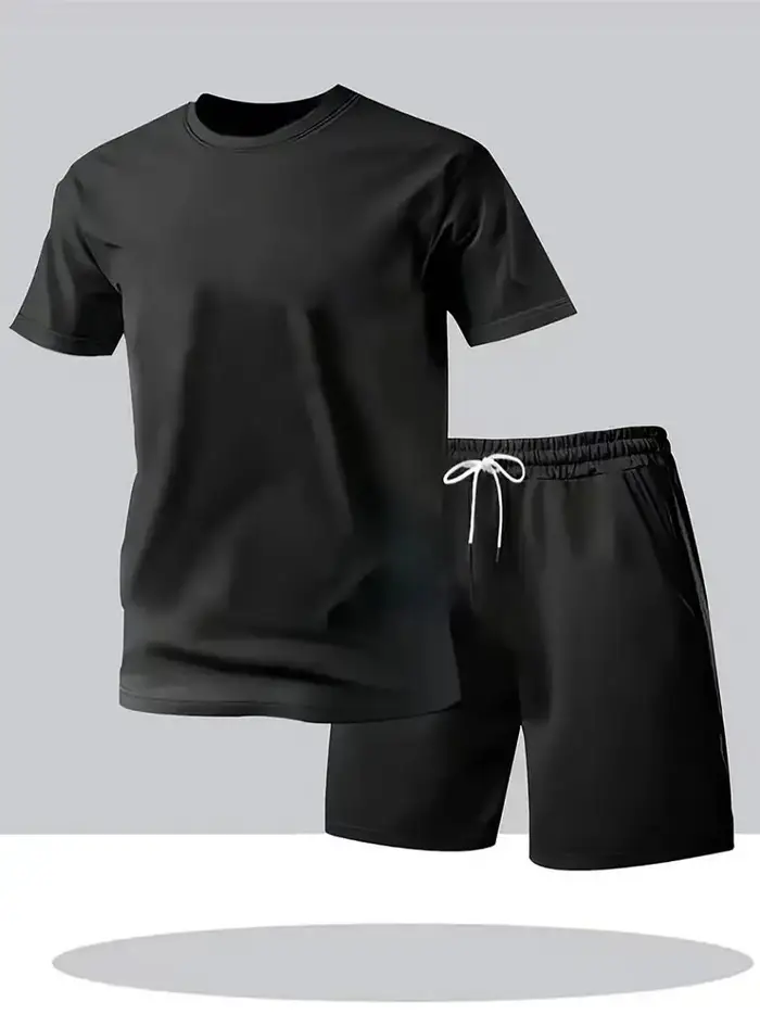 Nouvel ensemble de sport d'été pour homme : survêtement deux pièces tendance, idéal pour le fitness, la course et les loisirs, séchage rapide, manches courtes et short
