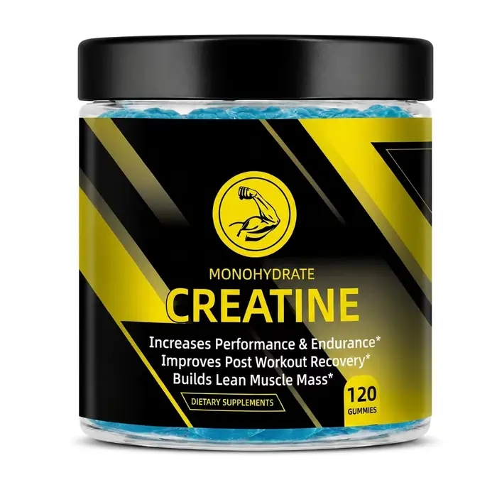 120 Gommes de créatine monohydrate à croquer, complément nutritionnel quotidien pour l'entraînement