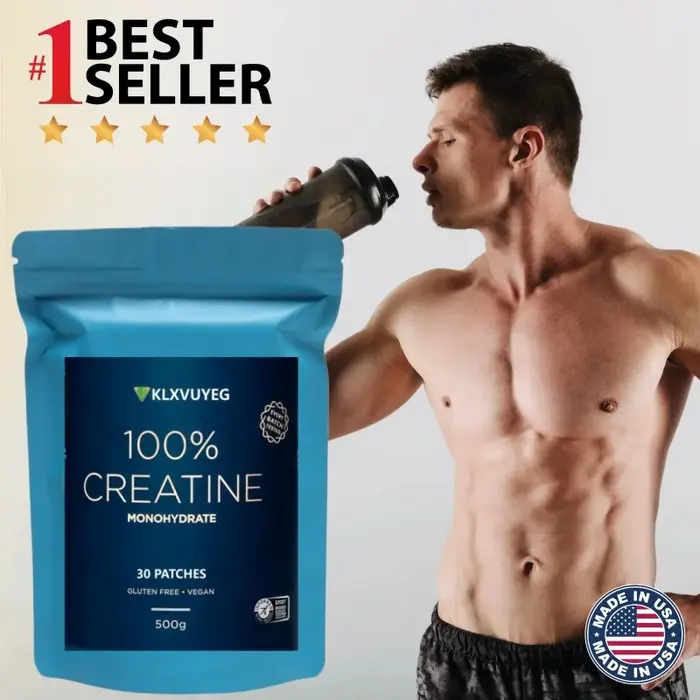 Créatine monohydrate - Musculation, croissance et récupération musculaire, optimale pour les performances physiques élevées et la force musculaire - 30 patchs