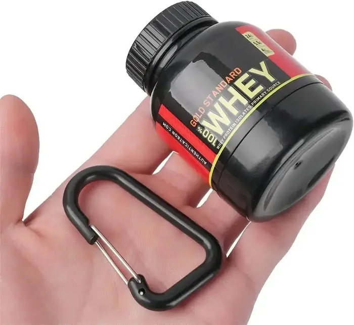 Bouteilles rechargeables de 100 ml pour poudre protéinée avec entonnoir porte-clés – Contenant portable pour