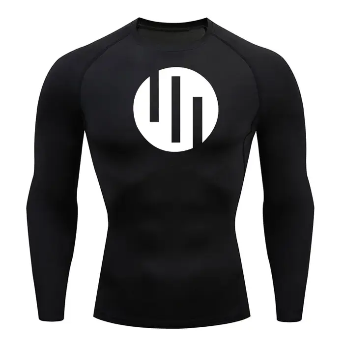 T-shirt de compression à manches longues pour homme – Idéal pour l'entraînement, la gym, la course –