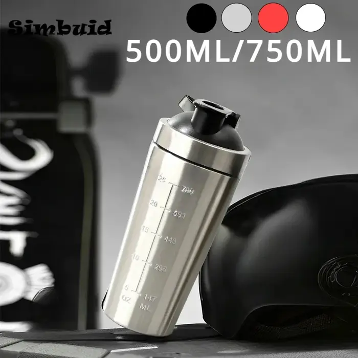 Bouteille Shaker de poudre de protéines en acier inoxydable
